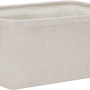 Small Fabric Collapsible Rectangular Storage Bin for Shelves
