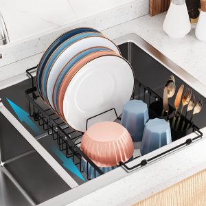 3 Sizes Capacity Adjustable Over Sink Dish Rack