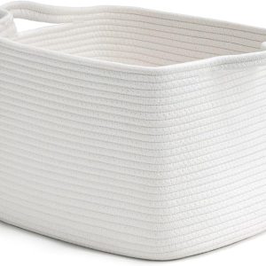 White Woven Storage Basket, Baby Gift Basket