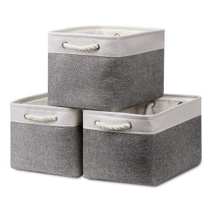 Large Storage Baskets for Shelves(3 Pack) Fabric Storage Baskets