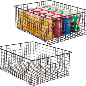 Metal Wire Food Storage Basket Organizer with Handles